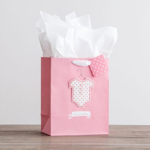 081983574573 Baby Girl Cute As A Button Premium Gift Bag