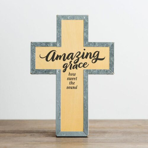 081983662157 Amazing Grace Metal Wrap Cross