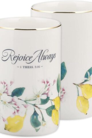 1220000324930 Rejoice Always Lemon Ceramic Table Vase 1 Thessalonians 5:16