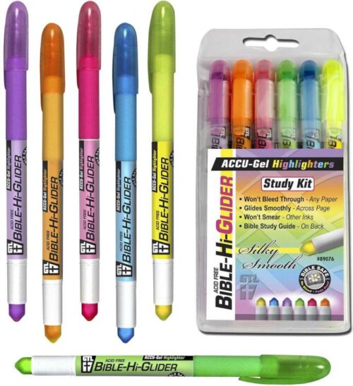 634989890767 Bible Hi Glider Accu Gel Highlighter 6 Pack