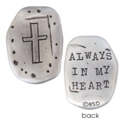 637955075243 Cross Always In My Heart Pocket Stone