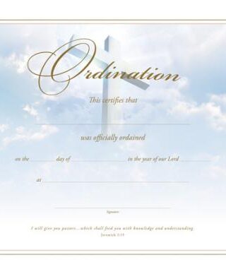 730817348773 Ordination Certificate Pack Of 6