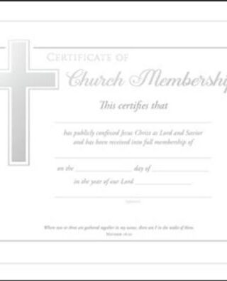 730817354378 Church Member Certificate Pack Of 6