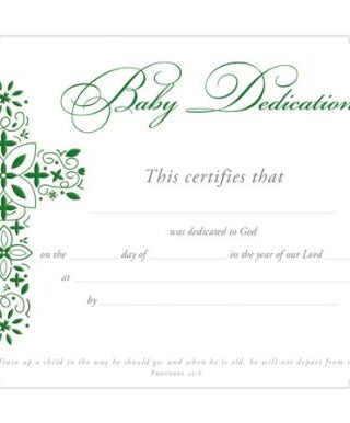 730817356679 Baby Dedication Proverbs 22:6 Premium Certificate Pack Of 6