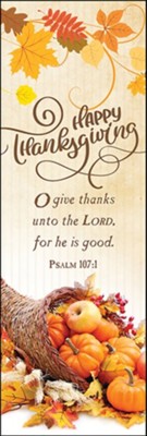 730817361734 Thanksgiving Happy Thanksgiving Psalm 107:1 Pack Of 25