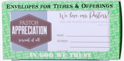 788200444625 Pastor Appreciation Offering Envelope 100 Pack