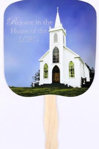 788200582419 Hand Fan Rejoice In The House Of The Lord Pack Of 50