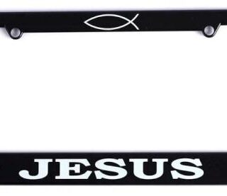 788200878024 Jesus Fish Auto Tag Frame