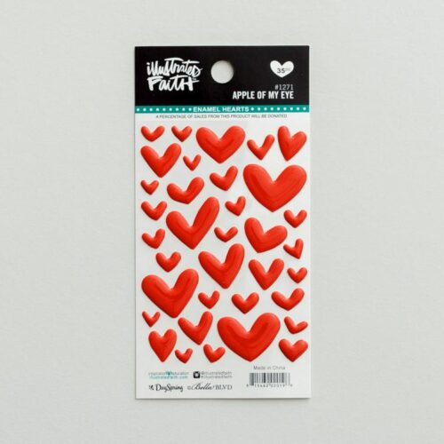 815462020196 Apple Of My Eye Enamel Heart Stickers