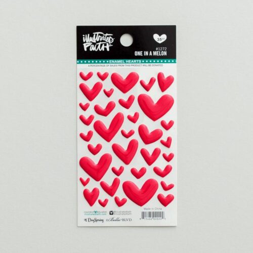 815462020202 1 In A Melon Enamel Heart Stickers