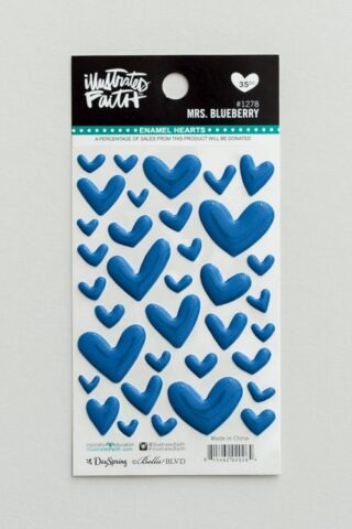 815462020264 Mrs Blueberry Enamel Heart Stickers