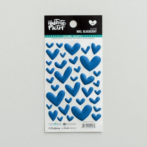 815462020264 Mrs Blueberry Enamel Heart Stickers