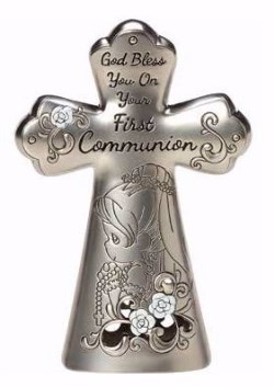 875555038354 1st Communion Girl Tabletop Cross