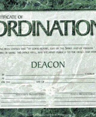 9780805473261 Certificate Of Ordination Deacon