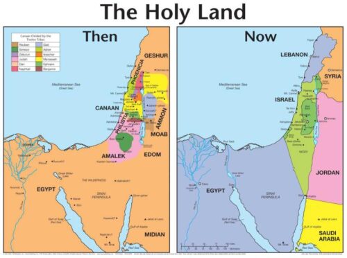 9789901980499 Holy Land Then And Now Wall Chart Laminated