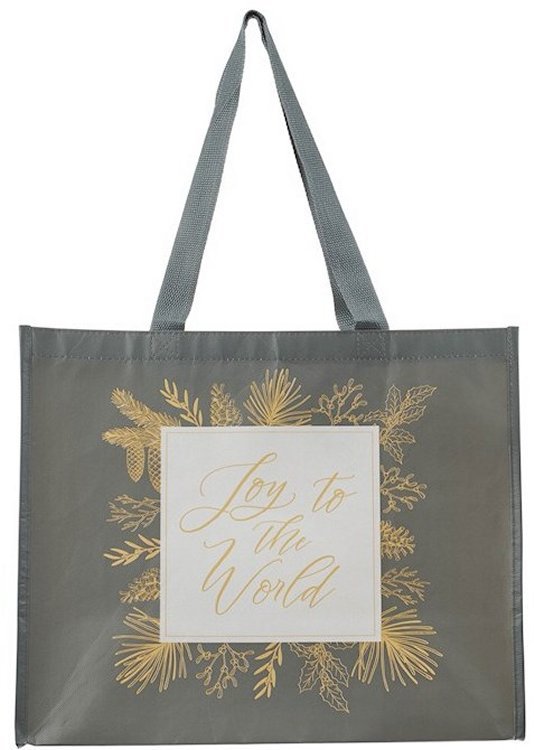 1220000328884 Joy To The World Tote Peace On Earth Shimmer Collection