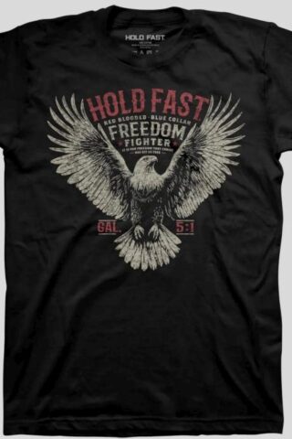 612978657355 Hold Fast Freedom Fighter Eagle (Small T-Shirt)
