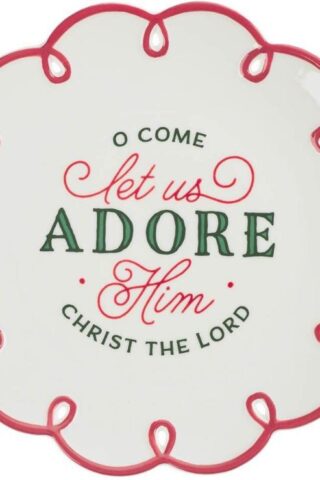 1220000329492 Round 9 Decorative Festive Holiday Ceramic Dinner Plate for Home & Kitchen: Let"