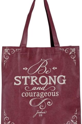 1220000137097 Reusable Fashion Shopping Tote Bag for Women: Be Strong and Courageous - Joshua