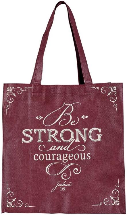 1220000137097 Reusable Fashion Shopping Tote Bag for Women: Be Strong and Courageous - Joshua