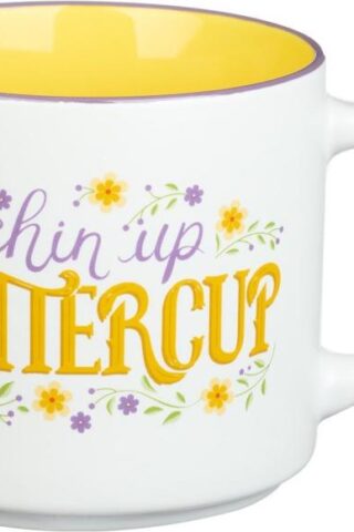 1220000138162 Bless Your Soul XL White Coffee Mug Chin Up Buttercup