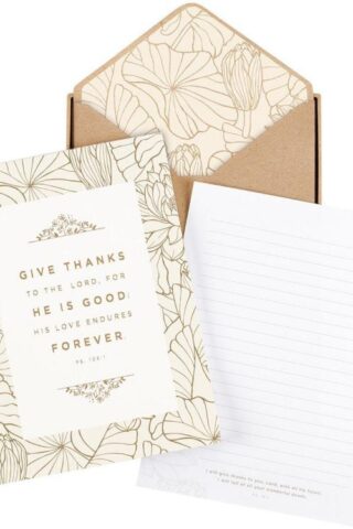 1220000320017 Writing Paper & Envelope Stationery Set for Women: Give Thanks - Psalm 106:1 Ins