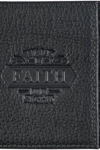 1220000321403 Genuine Full Grain Leather RFID Blocking Scripture Wallet for Men: Walk by Faith