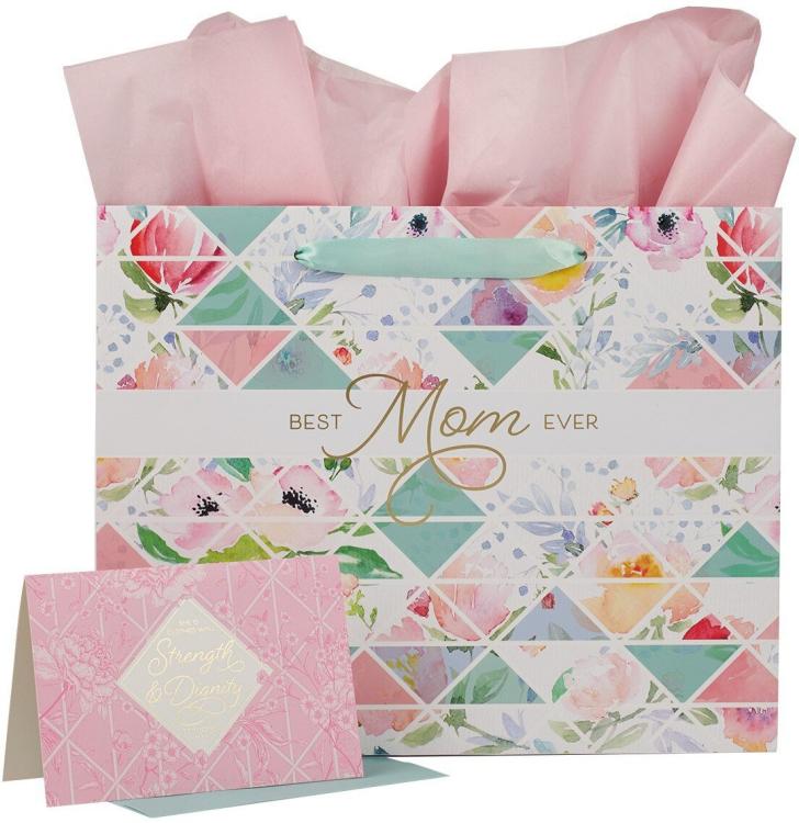 1220000321939 Large Landscape Gift Bag for Women w/Scripture Greeting Card & Tissue Paper Set: