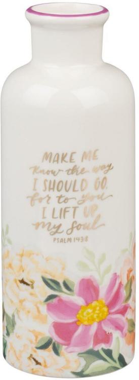 1220000720589 Small Ceramic Scripture Table Vase for Flowers & Plants: Lift Up My Soul Inspira