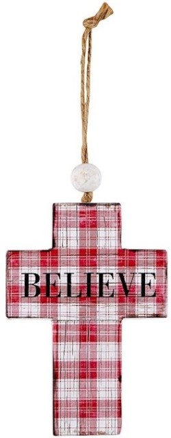 195002087491 Believe Plaid With Jute Hanger
